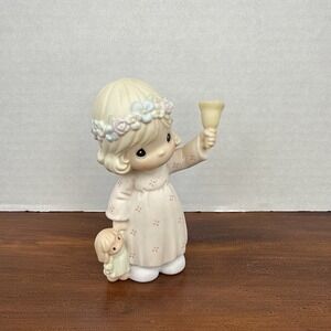Vintage 1993 Precious Moments "Ring Out The Good News" 529966 Nativity Girl Bell
